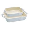2-pc, Rectangular Baking Dish Set Macaron, Light Blue,,large