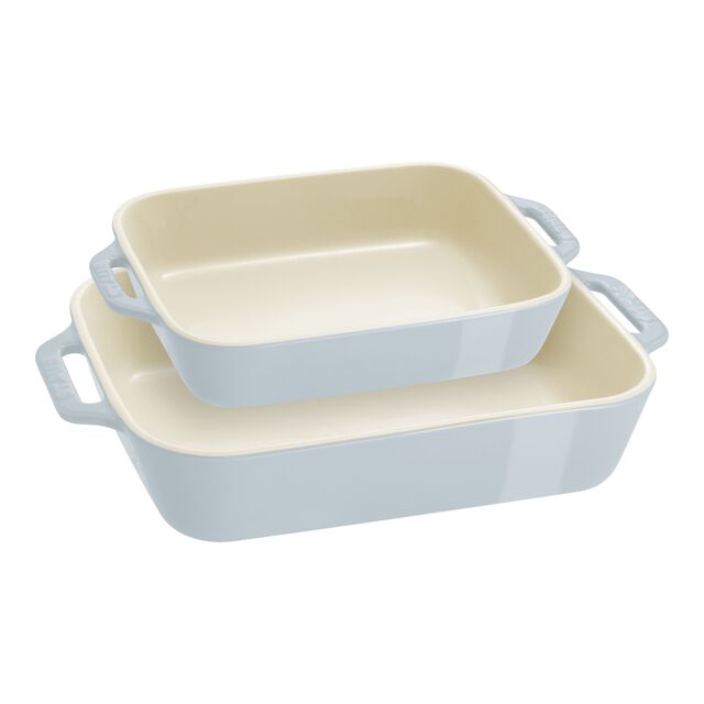 2-pc, Rectangular Baking Dish Set Macaron, Light Blue,,large