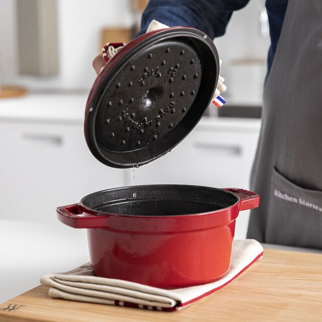 4 qt, Round, Dutch Oven, Cherry,,large