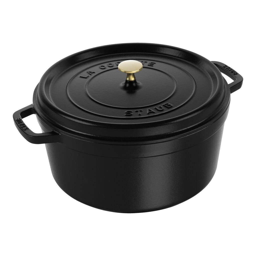 13.25 qt, Round, Dutch Oven, Matte Black,,large