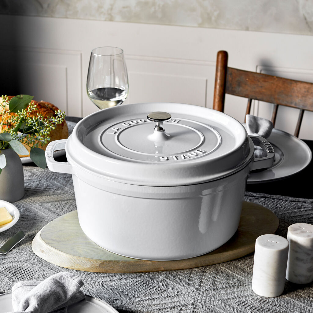 7 qt, Round, Dutch Oven, Pure White,,large