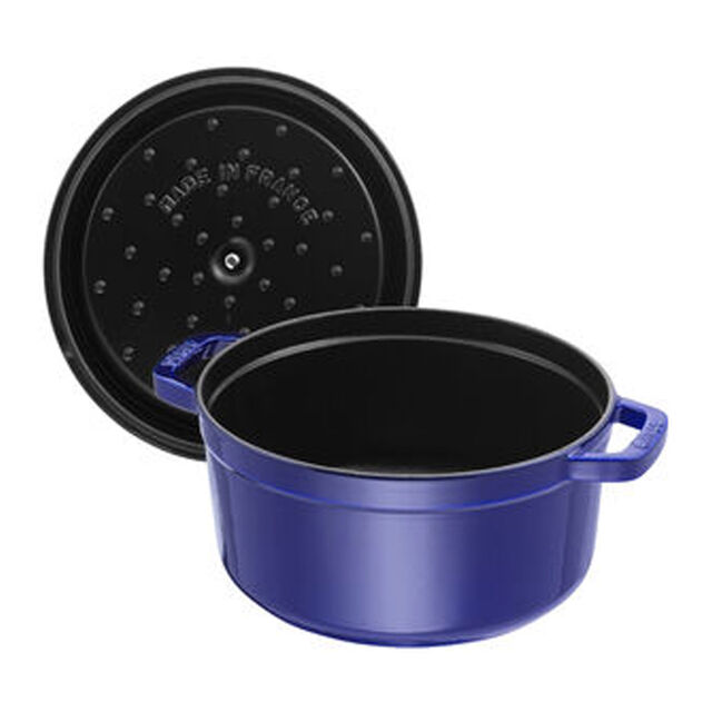 7 qt, Round, Dutch Oven, Dark Blue,,large