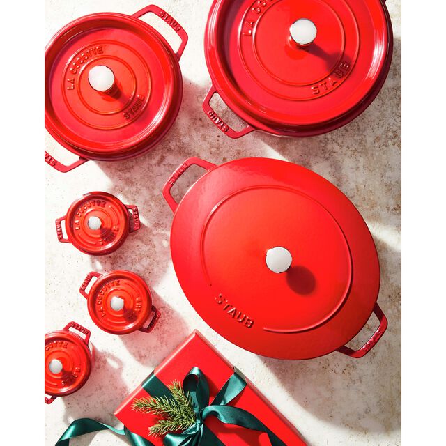 3-pc, Mini Round Dutch Oven Set, Cherry,,large