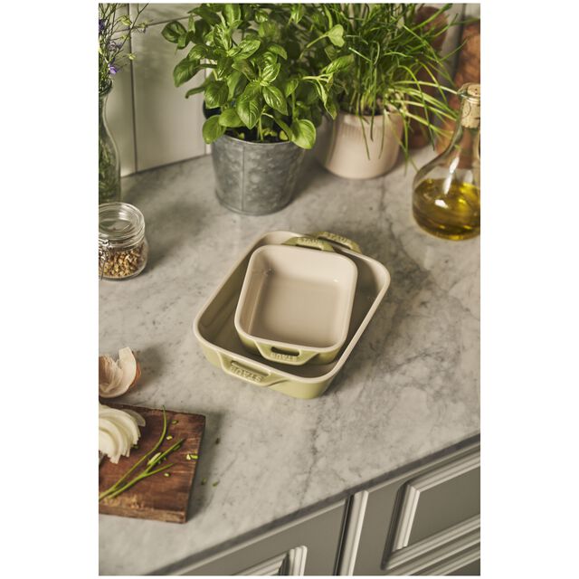 2-pc, Rectangular Baking Dish Set Macaron, Light Green,,large