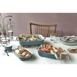 3-pc, Rectangular Baking Dish Set, Rustic Turquoise