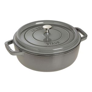 6 qt, Round, Shallow Wide Dutch Oven, Graphite Grey