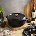 6 qt, Round, Shallow Wide Dutch Oven, Matte Black,,large