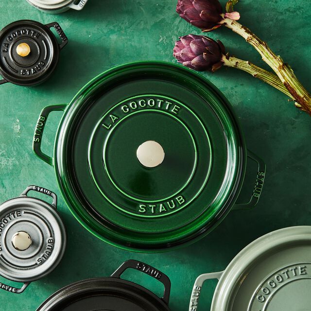 7 qt, Round, Dutch Oven, Basil,,large