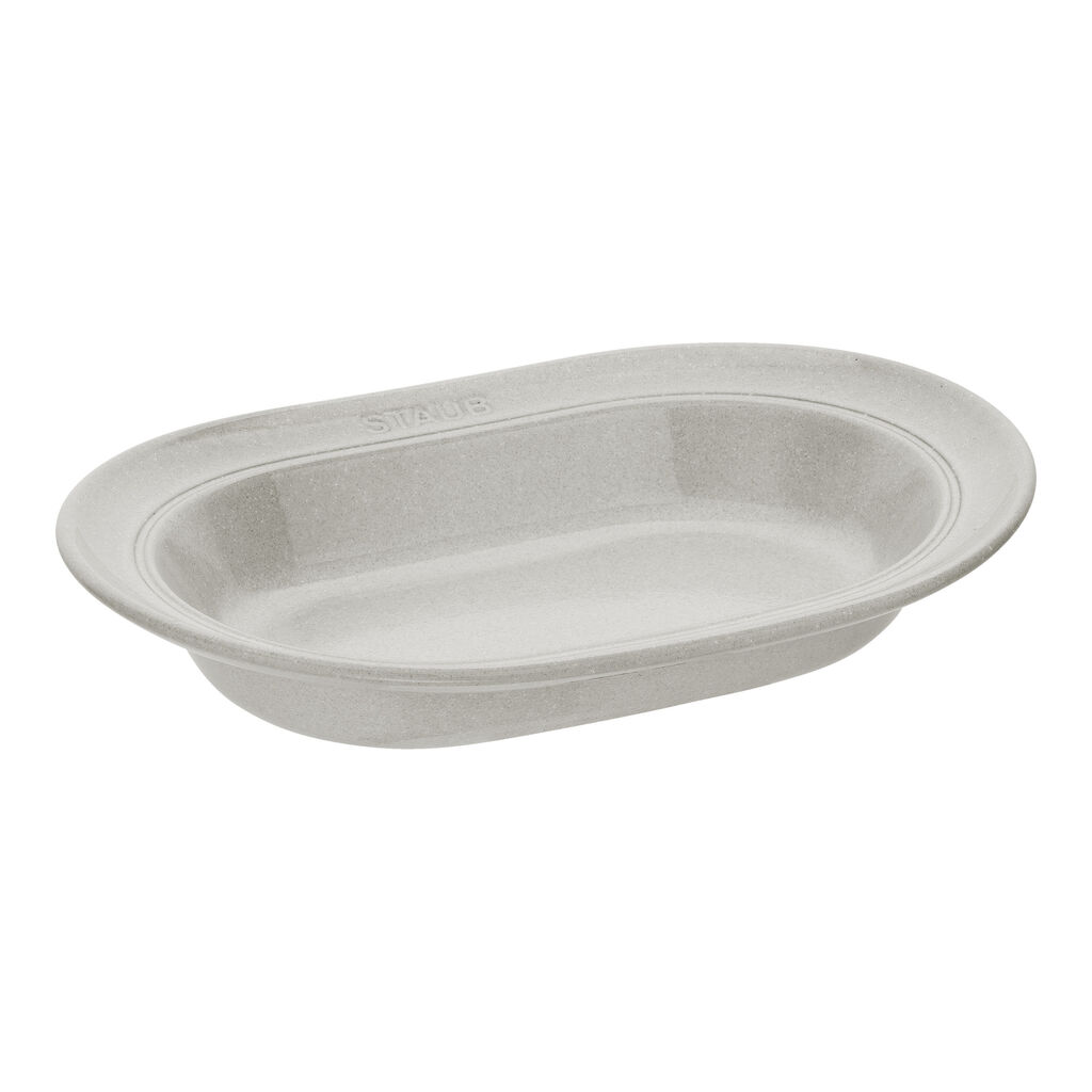 10-inch, Oval Serving Dish, White Truffle,,large