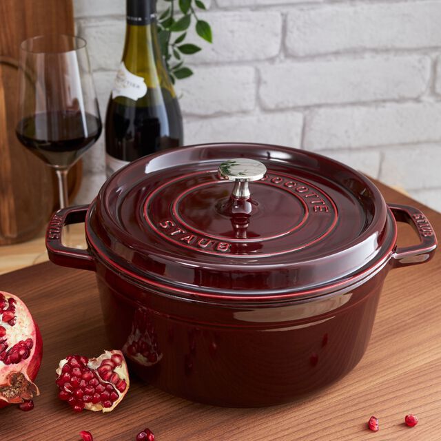 4 qt, Round, Dutch Oven, Grenadine,,large