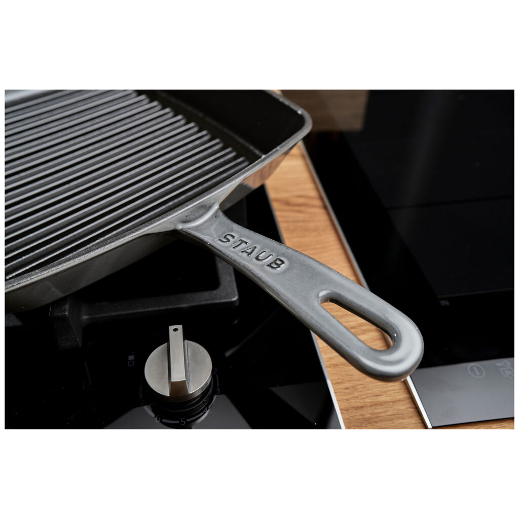 12-inch, Cast Iron, Square, Grill Pan, Graphite Grey,,large