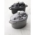 1 qt, Oval, Pig Dutch Oven, Graphite Grey,,large