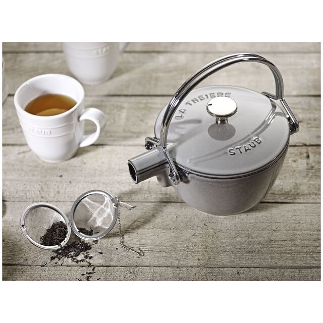 1 qt, Round, Tea Kettle, Graphite Grey,,large