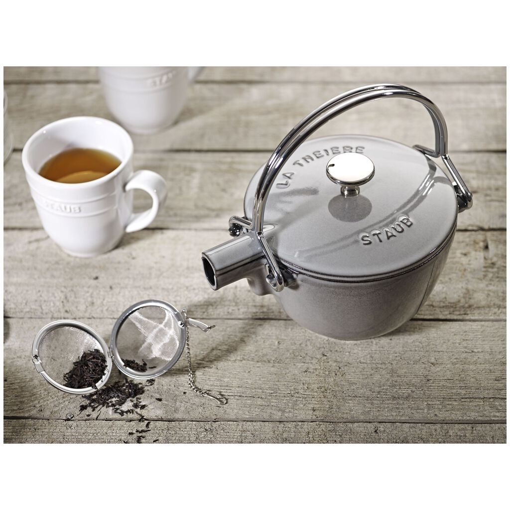 1 qt, Round, Tea Kettle, Graphite Grey,,large