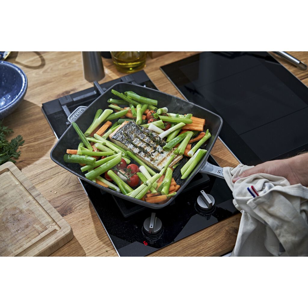 12-inch, Cast Iron, Square, Grill Pan, Graphite Grey,,large