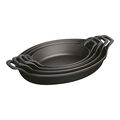 12.5-inch, Oval, Gratin Baking Dish, Matte Black,,large