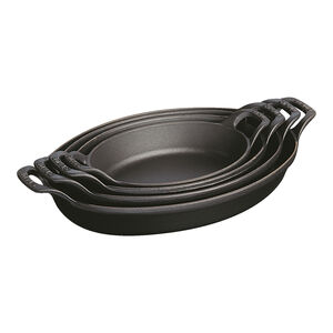 12.5-inch, Oval, Gratin Baking Dish, Matte Black