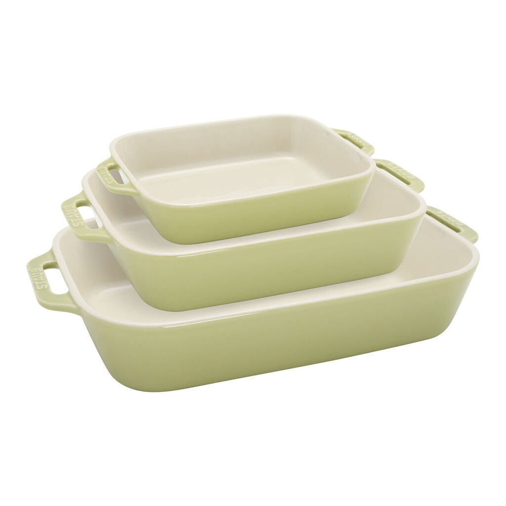 3-pc, Rectangular Baking Dish Set, Light Green,,large