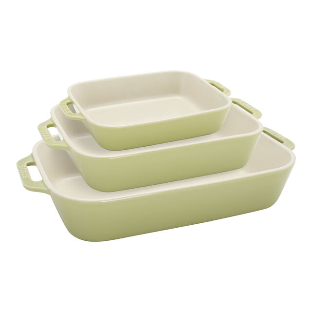 3-pc, Rectangular Baking Dish Set, Light Green,,large