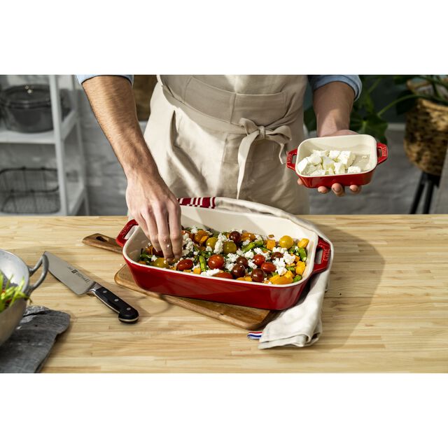 3-pc, Rectangular Baking Dish Set, Cherry,,large