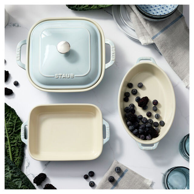4-pc, Macaron Mixed Baking Dish Set, Light Blue,,large