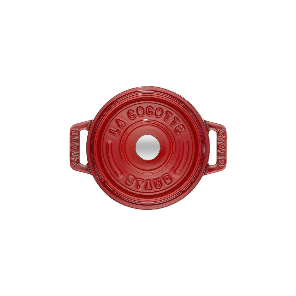 0.25 qt, Mini Round Cocotte, Cherry - Factory Second,,large