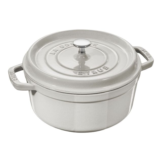 4 qt, Round, Dutch Oven, White Truffle,,large