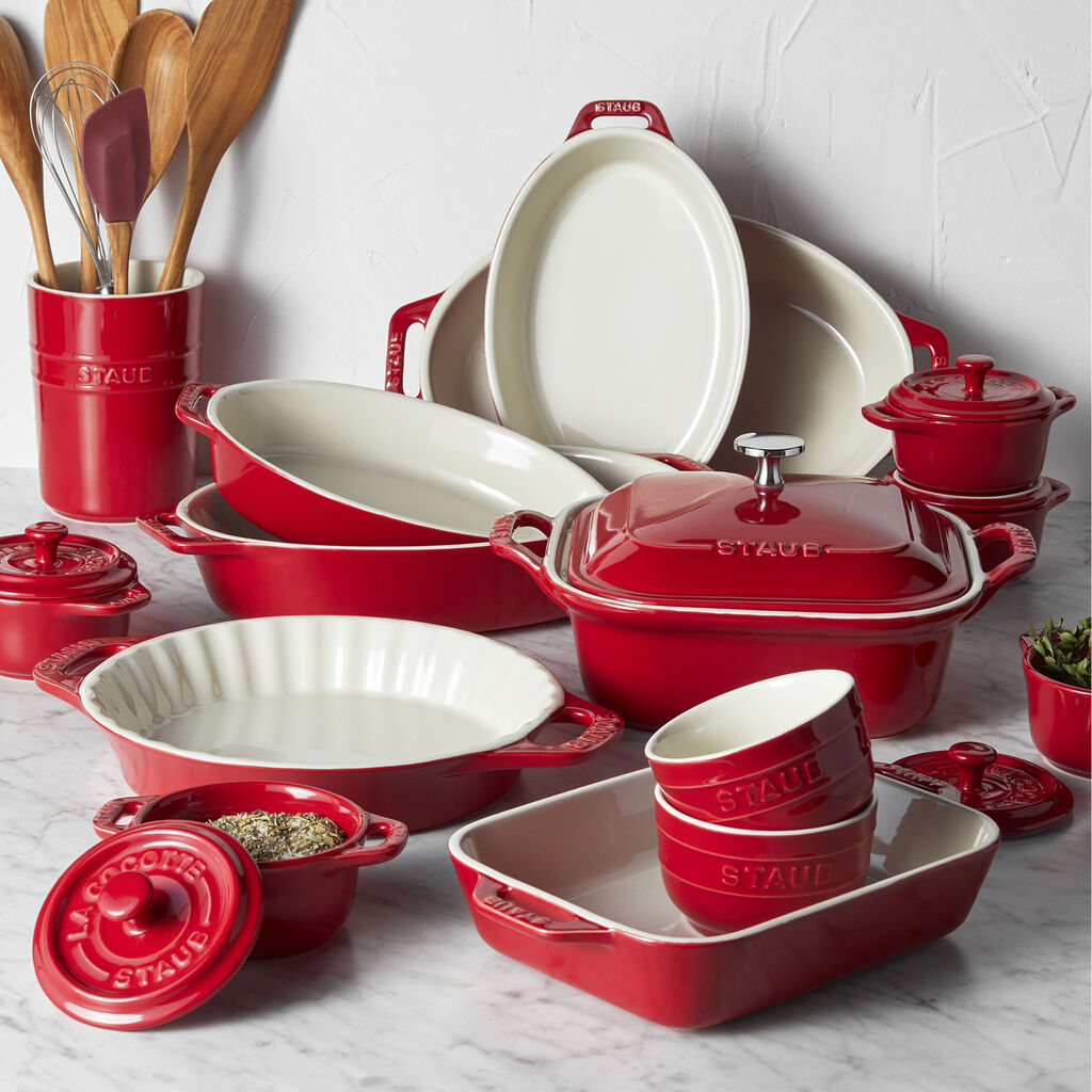 3-pc, Rectangular Baking Dish Set, Cherry,,large