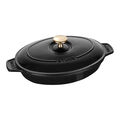 9-inch, Oval, Covered Baking Dish With Lid, Matte Black,,large
