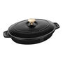 9-inch, Oval, Covered Baking Dish With Lid, Graphite Grey,,large
