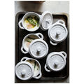 3-pc, Mini Round Dutch Oven Set, White,,large