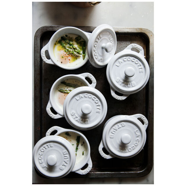 3-pc, Mini Round Dutch Oven Set, White,,large