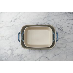 2-pc, Rectangular Baking Dish Set, Rustic Turquoise