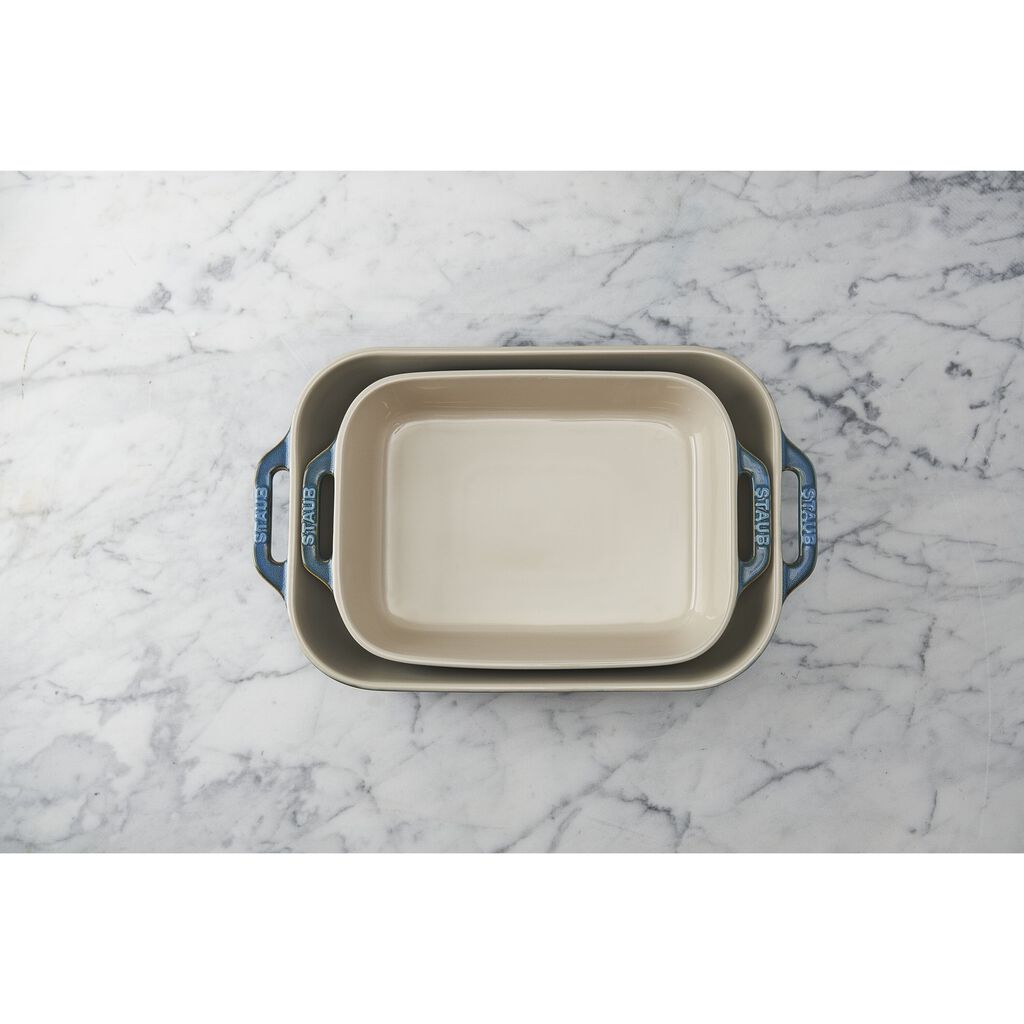 2-pc, Rectangular Baking Dish Set, Rustic Turquoise,,large