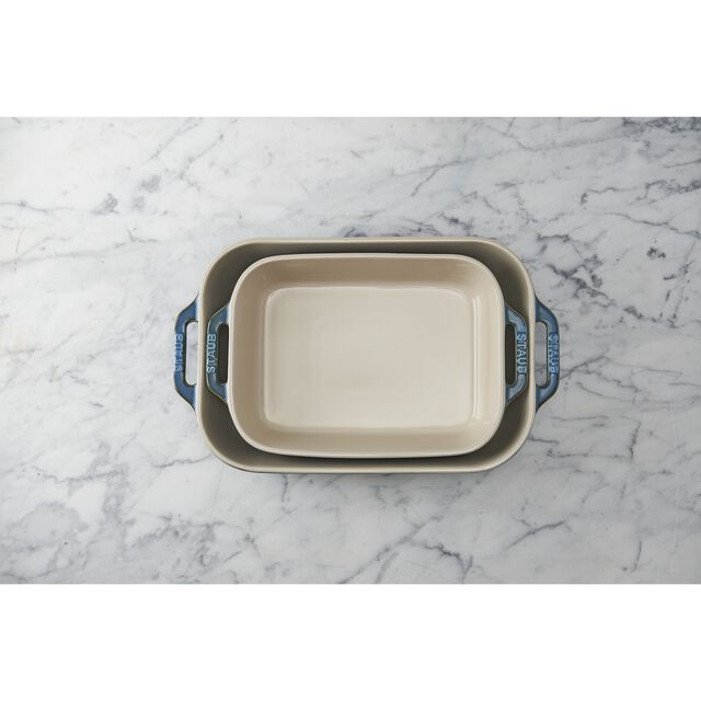 2-pc, Rectangular Baking Dish Set, Rustic Turquoise,,large