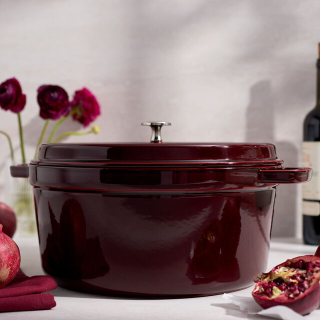 9 qt, Round, Dutch Oven, Grenadine,,large