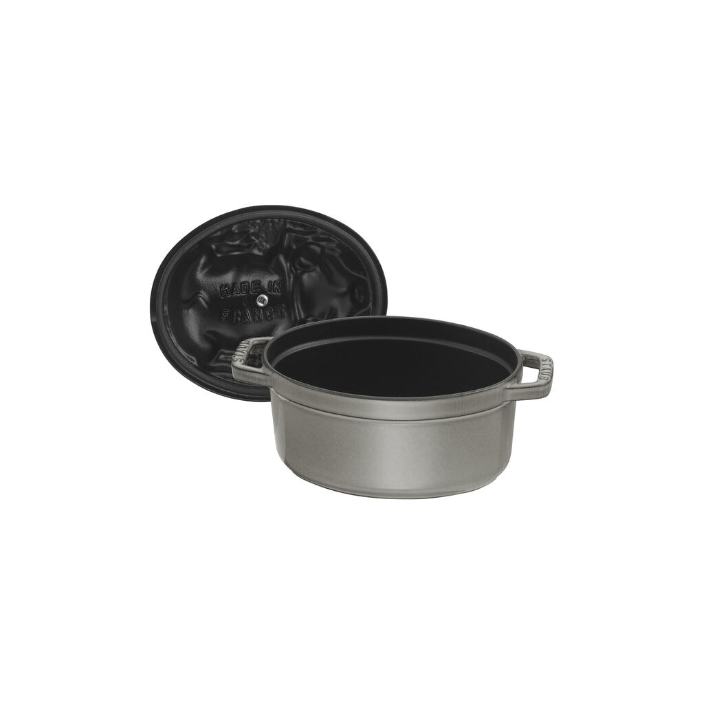 1 qt, Oval, Pig Dutch Oven, Graphite Grey,,large