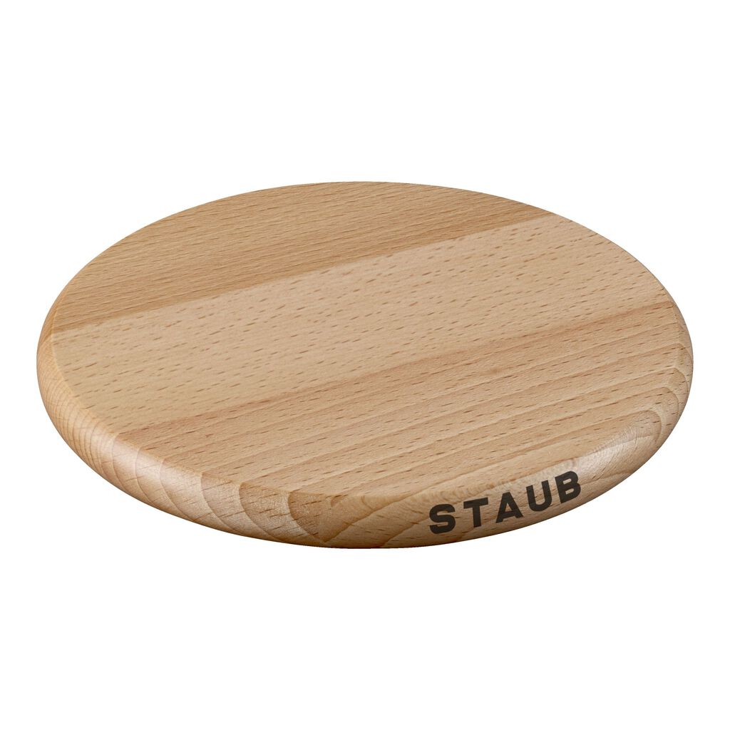 6-inch, Round, Magnetic Wood Trivet, Brown,,large