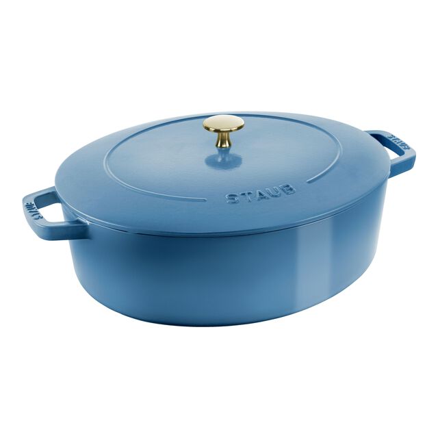 6 qt, Wide Oval French Oven, French Blue - Factory Second,,large