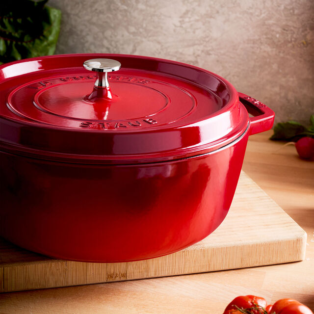 6 qt, Round, Shallow Wide Dutch Oven, Cherry,,large