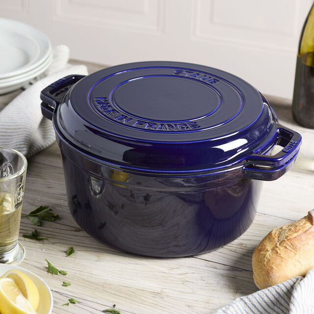 6.5 qt, Braise and Grill Dutch Oven Set, Dark Blue,,large