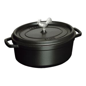 5.75 qt, Oval, Coq Au Vin Dutch Oven, Matte Black