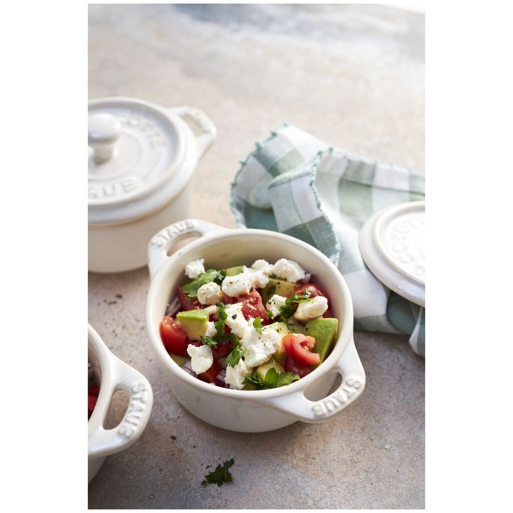 3-pc, Mini Round Dutch Oven Set, White,,large