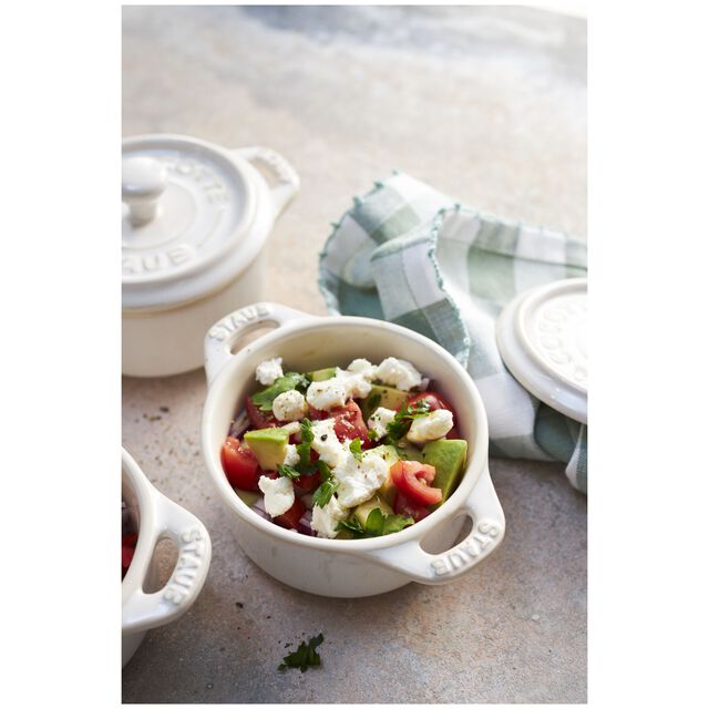 3-pc, Mini Round Dutch Oven Set, White,,large
