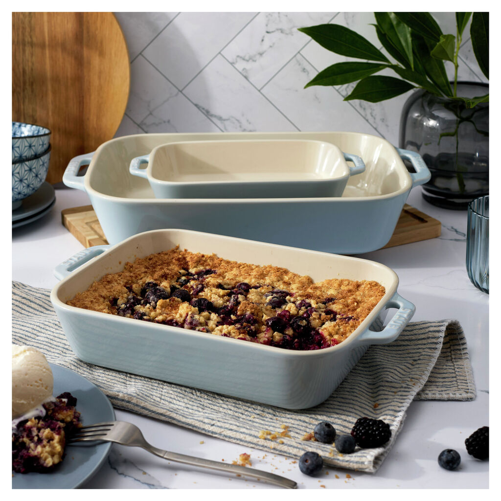 3-pc, Rectangular Baking Dish Set, Light Blue,,large