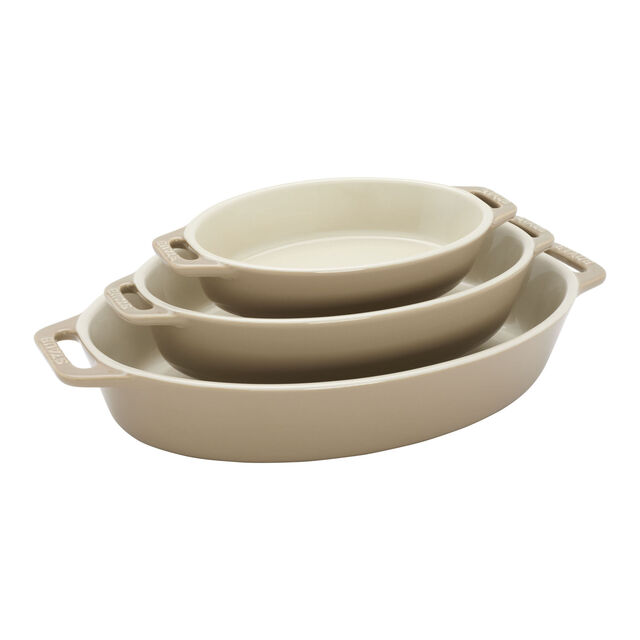 3-pc, Oval, Baking Dish Set, Sesame,,large