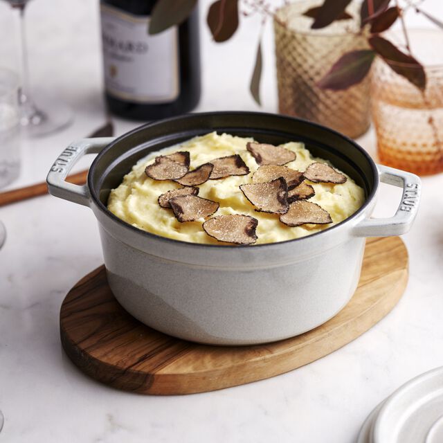 4 qt, Round, Dutch Oven, White Truffle,,large