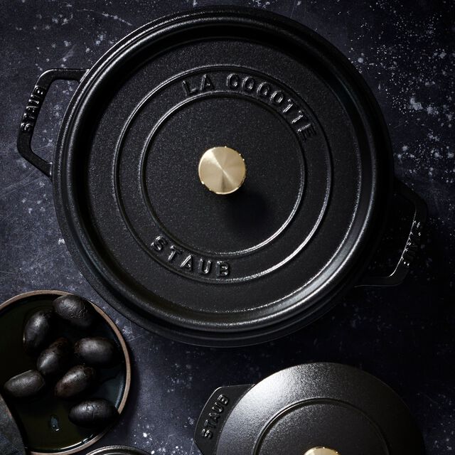 7 qt, Round, Dutch Oven, Matte Black,,large