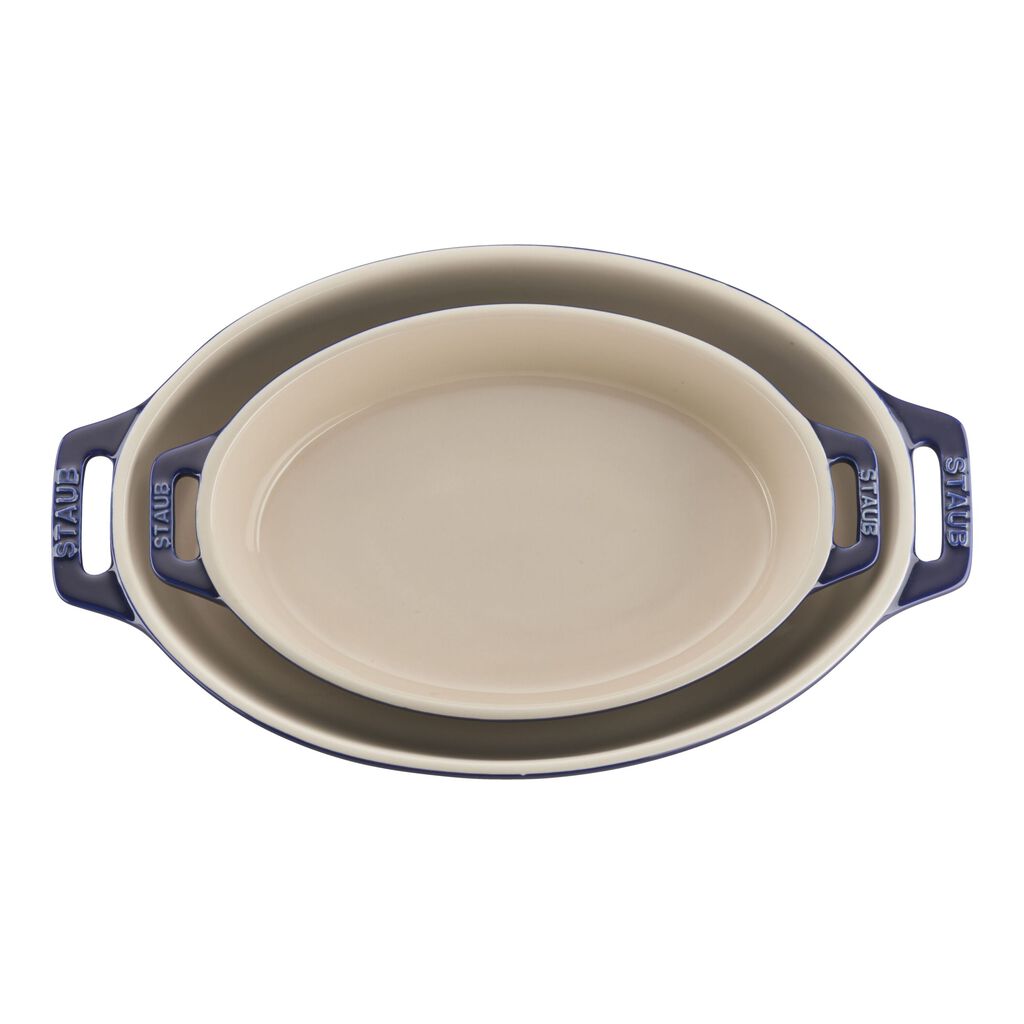 2-pc, Oval Baking Dish Set, Dark Blue,,large