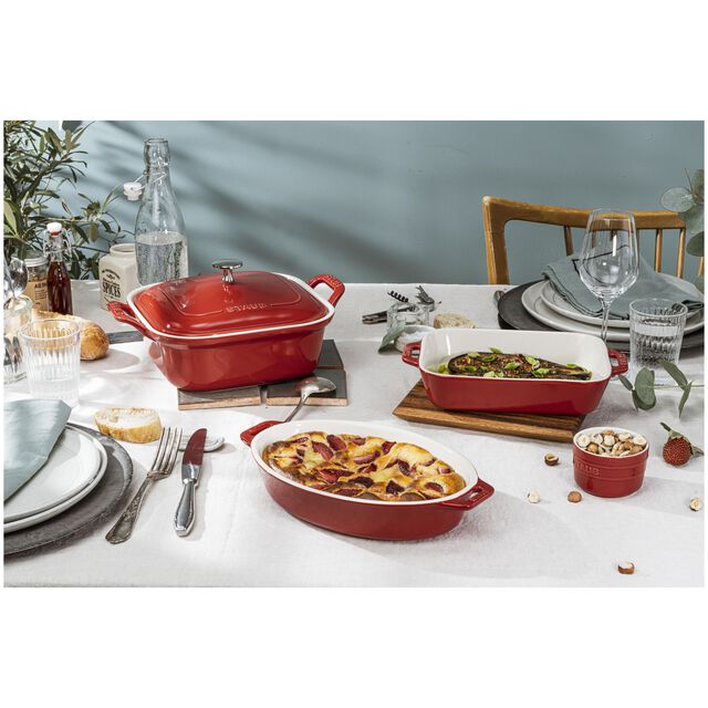 4-pc, Mixed Baking Dish Set, Cherry,,large